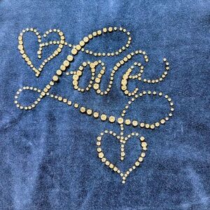 Twisted Heart Blue Velour Hooded (2 Piece) lounging set